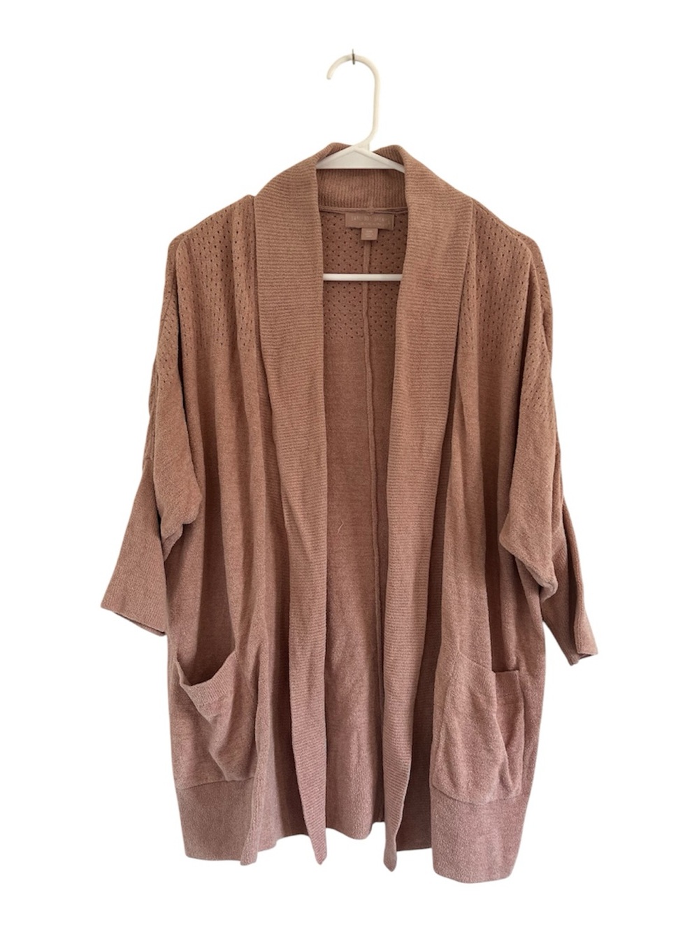 Barefoot Dreams Dusty Rose Open-Front Knit Cardigan